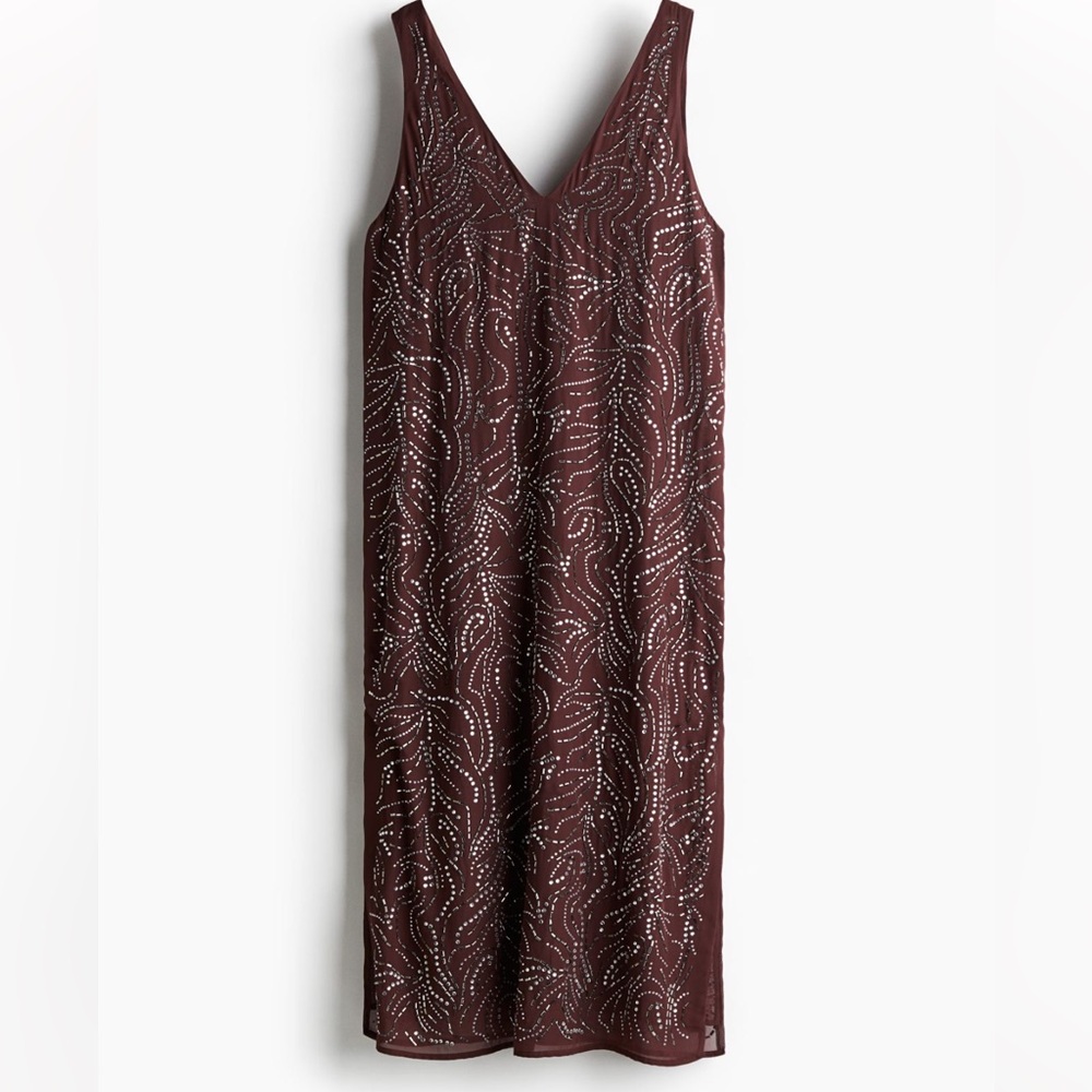 H&M Embellished Midi Dress